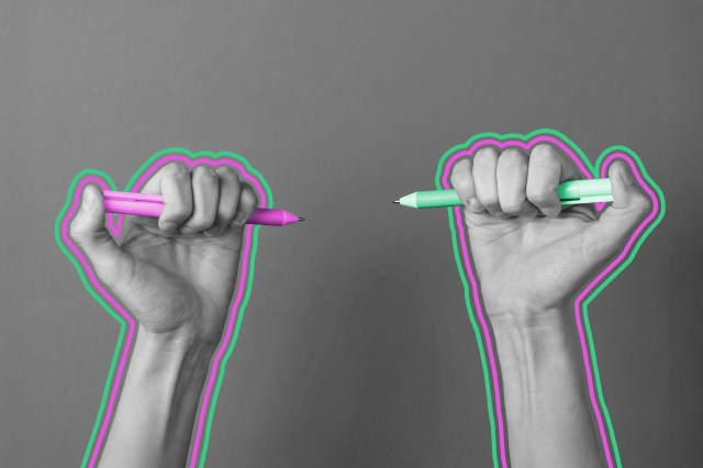 Two skillful hands of an ambidextrous person