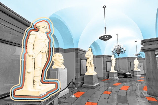 Marble statues in the U.S. Capitol Crypt