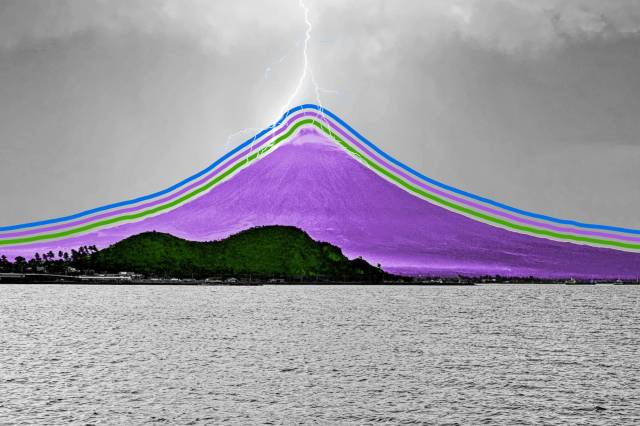 Lightning strike at Mt. Mayon