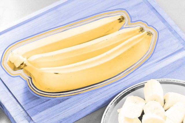 Bananas on a cutting board
